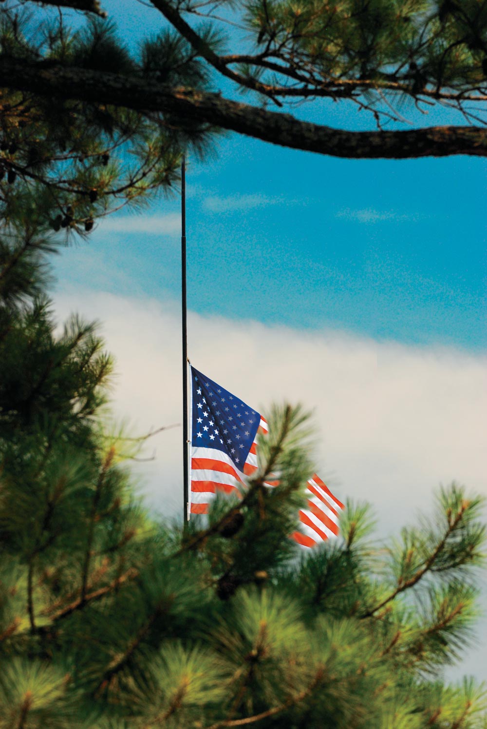 US Flag Flying at Half-Staff